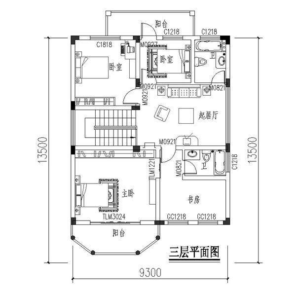 田字型房屋设计图
