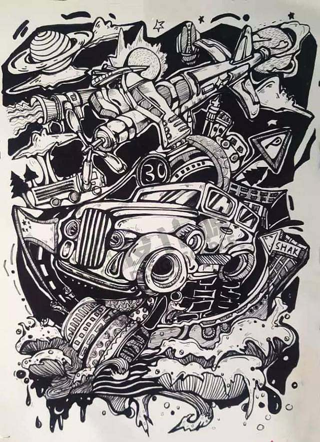 黑白设计画