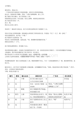 广告文学脚本格式