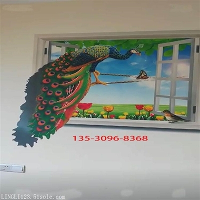 墙上喷绘用手怎么粘好