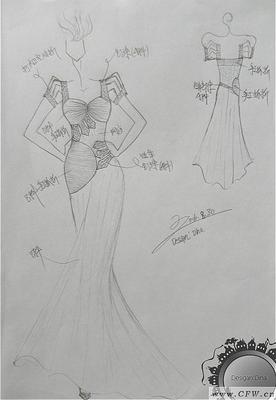 简单的礼服素描设计图