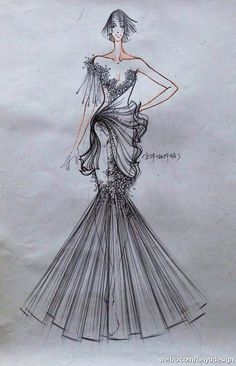 简单的礼服素描设计图