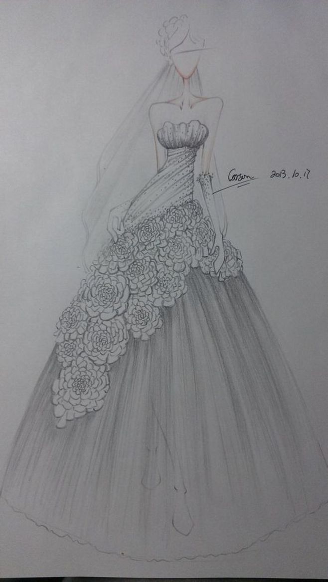 简单的礼服素描设计图