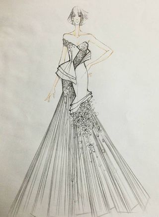 简单的礼服素描设计图