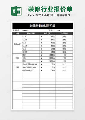 设计费用报价单
