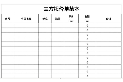 设计费用报价单