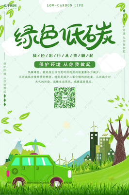 低碳环保海报手绘图片