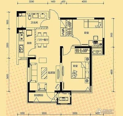 70平方三房装修设计图