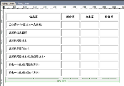 网页设计表格如何合并