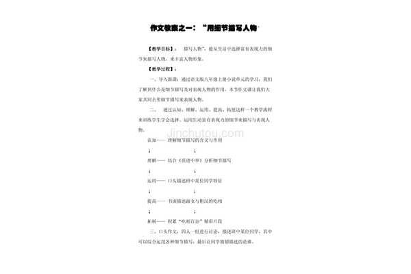 细节描写作文教案设计